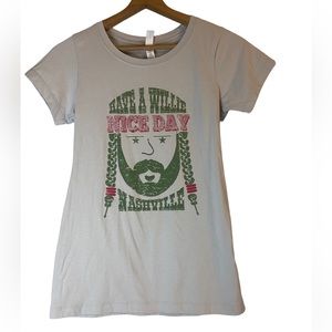 Willie Nelson grey next level ideal tee short sleeve crew neck graphic T-shirt